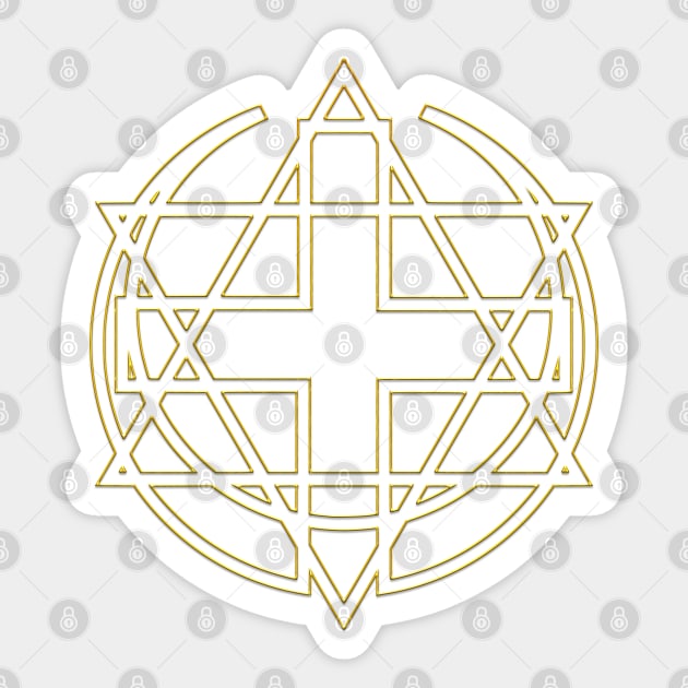 Three faiths, one God.(gold line 3d effect) Sticker by TOV.Creation
